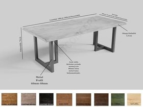 Resim NTConcept Vinne Doğal Ahşap Yemek Masası - AMZ-MYM0037 (85 x 180 cm) 
