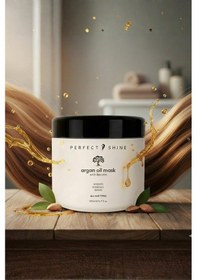 Resim Perfect Shine Derinlemesine Besleyici Onarıcı Yoğun Bakım Argan Yağı Keratin İpek Proteinli Saç Maskesi 500ml 