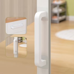 Resim 1/2 adet Cam Kapı Kolu, Delme Gerektirmez, Güçlü Banyo Kayar Kapı, Çekmece, Gardırop, Dolap Kapısı, Buzdolabı Kolu 