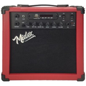 Resim Midex MGA-25RD 25 W USB Bluetooth Şarjlı 2 Girişli Elektro Gitar Amfisi 