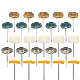 Resim Springsun 25 Parçalı Mini Zımpara Fırça Seti - 2.8mm Şaftlı Parlatma Ve Cilalama Takımı 