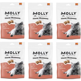 Resim Molly Meow Moments Sensitive Hassas Kediler İçin Ödül Maması 60 G X 6 Adet 