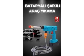 Resim MiraLive Şarjlı ve Yüksek Basınçlı Oto Yıkama Makinesi ve Sulama Tabancası Bahçe Yıkama Makinesi 