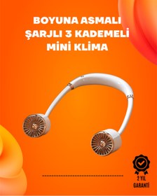 Resim AyrStore Katlanabilir Asılabilir Fan | USB Şarjlı, 3 Vitesli Sessiz Mini Fan 