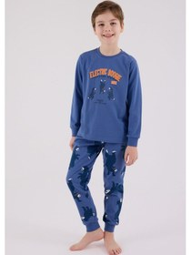 Resim Rolypoly Erkek Çocuk Mavi Pijama Takımı 5274-48629 Mavi 