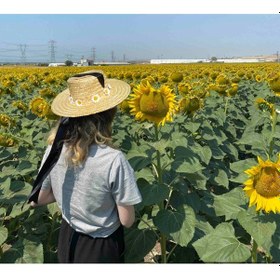 Resim Kadın Hasır Papatya Gondol Bağlamalı Kurdale Siyah 