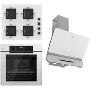 Resim Ferre STEAMART-FRYART-SILENTART Serisi Beyaz Set (SS206 + QEP63CB +D081-SA ) - Emaye Izgara 