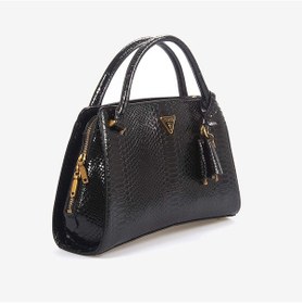 Resim Guess Georgina Piton Desenli Kadın El Çantası Hwkb9499060 Siyah 