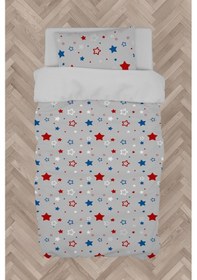 Resim Mekta Home Bebek Ve Çocuk Odası Beyaz Bulut Ve Yıldızlı Çerçeveli Nevresim Takımı 