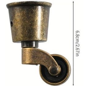Resim Meridiangoods 1 Adet Antik Bronz Döküm Mobilya Tekerleği Koltuk Şarap Dolabı Köşesi Mat Çinko Kum Geçirmez 
