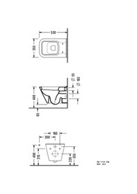 Resim Serel Diagonal 53 CM Asma Klozet Dg10Ods110H Kapak Hariç 