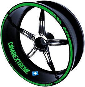 Resim Moto Rider 4'lü Sticker Seti Orman Yeşili İç Dış Jant Şeridi Kask ve Çamurluk 