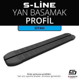 Resim S-Dizayn S-Line Siyah Yan Basamak Profil 183 Cm Etekli 36lık 