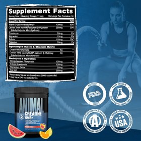 Resim Animal Creatine HMB Powder with Electrolytes for Recovery Daily Energy 30 Servings 