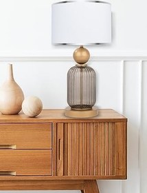 Resim MİNİMAL E-TİCARET & BİLGİ TEKNOLOJİLERİ Lotus Opal Black Contrast Cam Abajur 