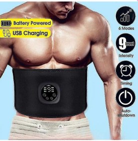 Resim Ems Karın Zayıflama Kemeri - Yağ Yakma Ve Sıkılaştırma İçin Kas Stimülatörü, 6 Modlu Şarj Edilebilir 