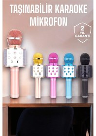 Resim Taşınabilir Bluetooth Karaoke Mikrofon: Hafıza Kart Girişli Etkileyici Performans 