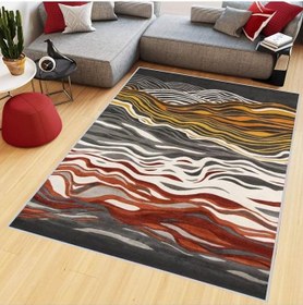 Resim Rovigo Dijital Baskı Yıkanabilir Kaymaz Taban Salon Halısı Rvg0431, Gri, 180 x 250 