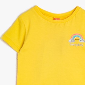 Resim Kız Bebek Baskılı Tişört Kısa Kollu 