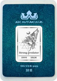 Resim 999 Ayar Gümüş İle Üretilmiş Kurt Temalı Hediyeye Özel 10 Gram Gümüş Külçesi-721 