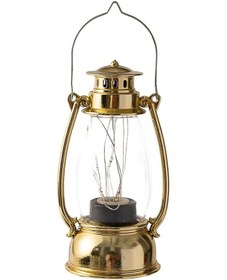 Resim Sones Retro Fener Masa Dekorasyonu Noel Sahne Dekorasyonu Simülasyonu Yağ Lambası Altın 