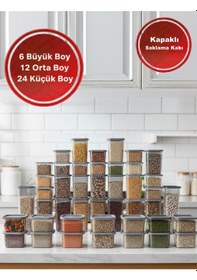 Resim 42'li Set Premium Saklama Kabı Şeffaf - Gri 