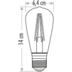 Resim Cata 8W E27 Amber Renk Rustik LED Ampul CT-4290 