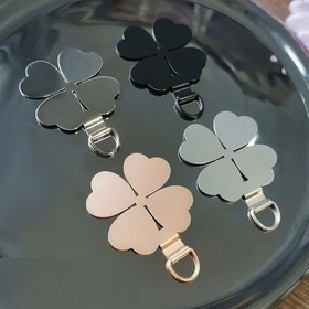 Resim Paslanmaz Çelik Dört Yapraklı Yonca Telefon Kılıfı Klipsi ve Boyun Askısı - Güvenli Bağlantı için Dayanıklı Arka Sticker, Mükemmel Noel veya Cadılar Bayramı Hediyesi 