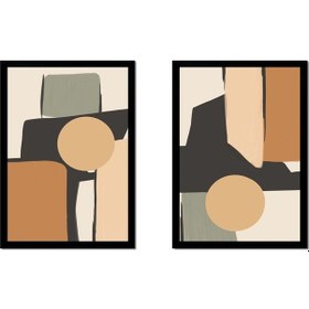 Resim Modern Nesneler İkili Çerçeveli Mdf Tablo Seti-173773 