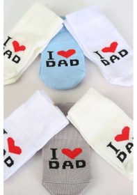 Resim Baby Shez Pamuklu 6'lı Yenidoğan Erkek Bebek Çorap Dad Erkek Mavi 
