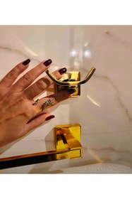 Resim Sedef Banyo Gold 2 Li Askılık Bornozluk Havlu Askılığı 