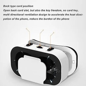 Resim Sxhlseller 360° VR 3D Kulaklık, Göz Koruması Güvenlik Tasarımlı Panoramik VR Gözlükler, 4,7‑6,53 İnç Cep Telefonları Için Ergonomik Kafa Bandı 