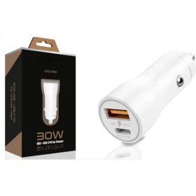 Resim 30W USB ve Usb-C Pd Araba Şarj Cihazı Hızlı Şarj, Iphone ve Android Uyumlu, Çift Çıkışlı ( Lisinya ) 