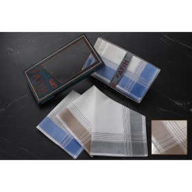 Resim ROZET TEKSTİL Kutulu Kumaş Cep Mendil 40x40 Cm Düzine 12 Adet 