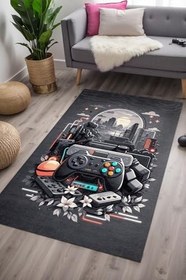 Resim Blank Şönil Oyuncu Odası Halısı Kaymaz Pamuk Tabanlı Yıkanabilir Antibakteriyel Gamer, Gaming Halısı 160x230 