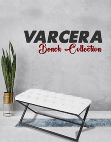 Resim Varcera Beyaz Chester Model Kapitoneli Puf&bench&koltuk&oturak&bank&makyaj Puff&yatak Odası Takımı Önü&ucu 