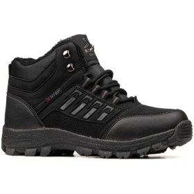 Resim XStep Erkek Siyah Outdoor Trekking Battal Büyük Boy Ayak Numara Fermuarlı Kışlık Bot 