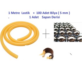 Resim silimo 3 Lü Serum Lastiği 5-8mm Turnike Dren Lastiği Sapan Lastiği Sapan Seti Misket Rulman 