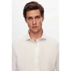 Resim D'S Damat Ds Damat Slim Fit Beyaz Düz Gömlek 5HE02SG00139M 