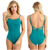 Resim Tavuskuşu Mavisi Kadın Yetişkin Kolsuz Bale Dans Leotard Jimnastik Tankı Kaşkorse Bodysuit Giyim 