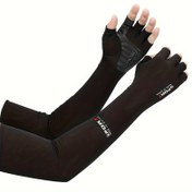 Resim Bubu Spor Tam El Eldivenleri - Yumuşak, Rahat, Nefes Alabilir, Ayarlanabilir Uzun Kollu Kol Isıtıcıları, Outdoor Aktiviteleri için, Siyah "SPOR" Logolu, Outdoor Ekipmanları | Ayarlanabilir Eldivenler | Dokulu 