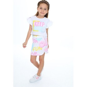 Resim Toontoy Kids Toontoy Kız Çocuk Baskılı Etekli Takım Beyaz 