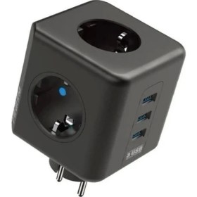 Resim Epilons Isıya Dayanıklı Termal Akım Korumalı Ve Çocuk Korumalı 3 Priz Girişli 3 Usb Girişli Küp Priz 