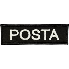 Resim Ex Patch Siyah Zemin Posta Yazılı Nakış Patch Peç - 10x3 cm 