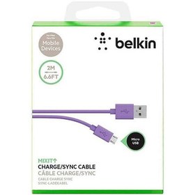 Resim Belkin F2CU012BT2M-PUR USB kablo 2.0 USB A Micro-USB B, 2m, Mor 