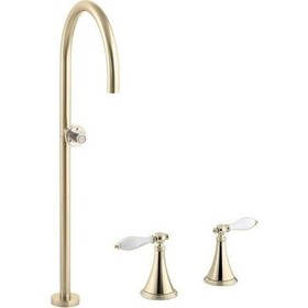 Resim Kohler Küvet Dolum Finial Gaga Takımı Yerden Polished Brass 