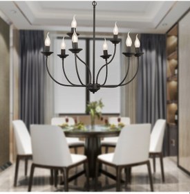 Resim Ariane 8Li Siyah Modern Yatak Odası Retro Salon Avize 