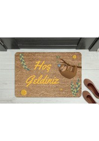 Resim Home Hoşgeldiniz Kelebek Dekoratif Çok Amaçlı Iç Ve Dış Kapı Paspası Krem 