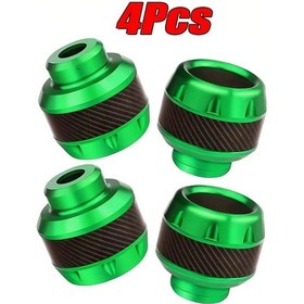 Resim Hightower Yeşil 4 Parça Çift Renk Alüminyum Hafif Kaymaz Jant Kapağı Motosiklet İçin 