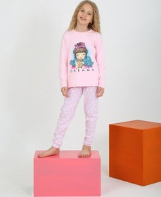 Resim Kız Çocuk Uzun Kollu %100 Pamuklu Pijama Takımı Let Your Pembe 
